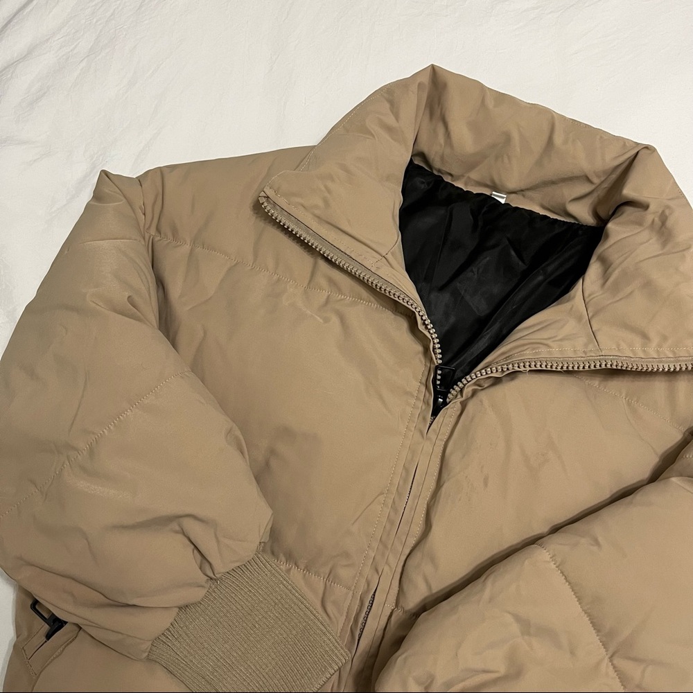 Tan puffer coat